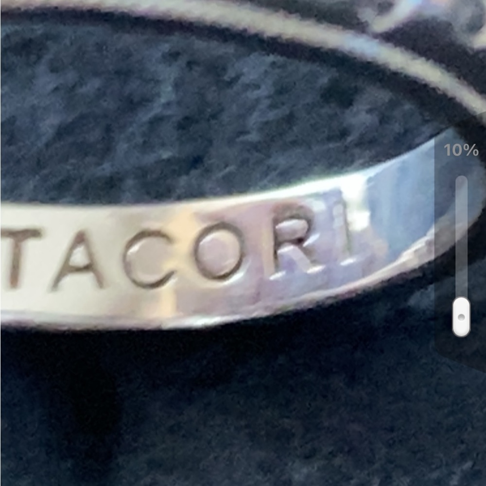 Sterling Silver TACORI CZ 3 Stone Engagement Ring Sz 8 Signed TACORI 925 - Picture 4 of 6